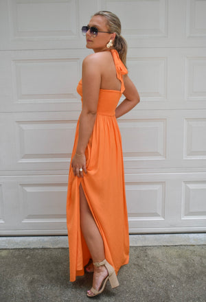 Seabrook Halter Maxi Dress - Orange