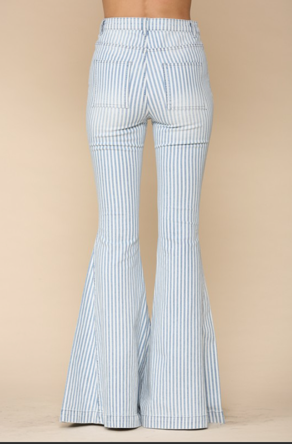 Girl, Yes! Striped Bell Bottoms - Bold Boutique