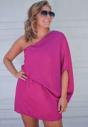 The Camila Mini Dress- Fuchsia