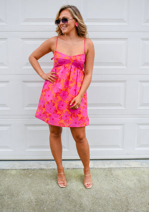 The Lover Dress - Orange/ Fuchsia