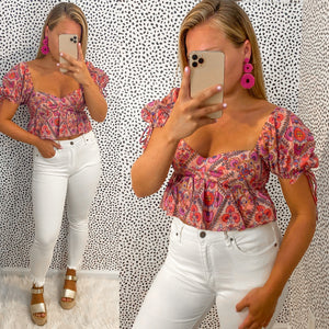 Pink Floral Top