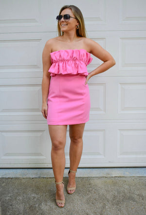 The Shay Mini Dress- Doll Pink