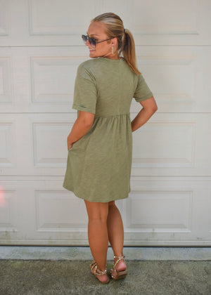 Olive T-shirt Dress