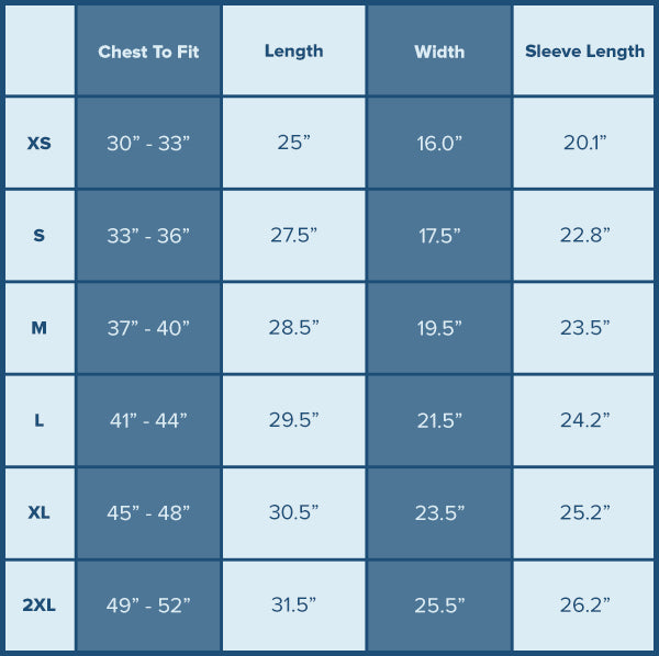 Raglan Size Chart