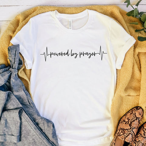 Powered by prayer Bible study shirt