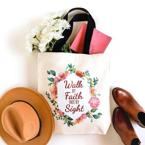 Walk by faith tote bag for Bible study