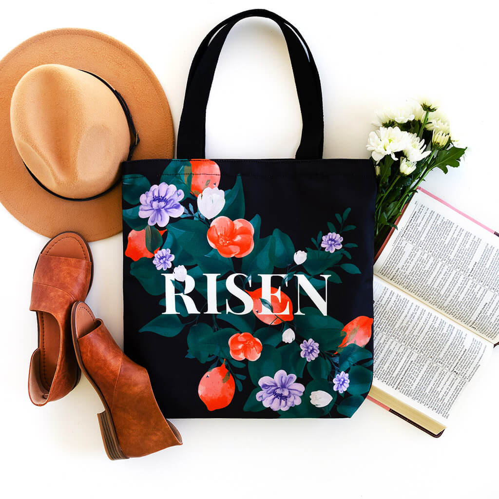 We Love Because He First Loved Us Christian Tote Bags - Corinthian's Corner