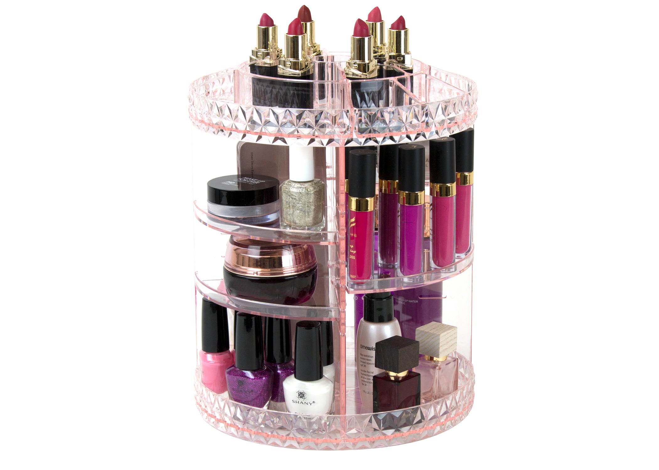 360° Makeup Organizer Carousel - Pink