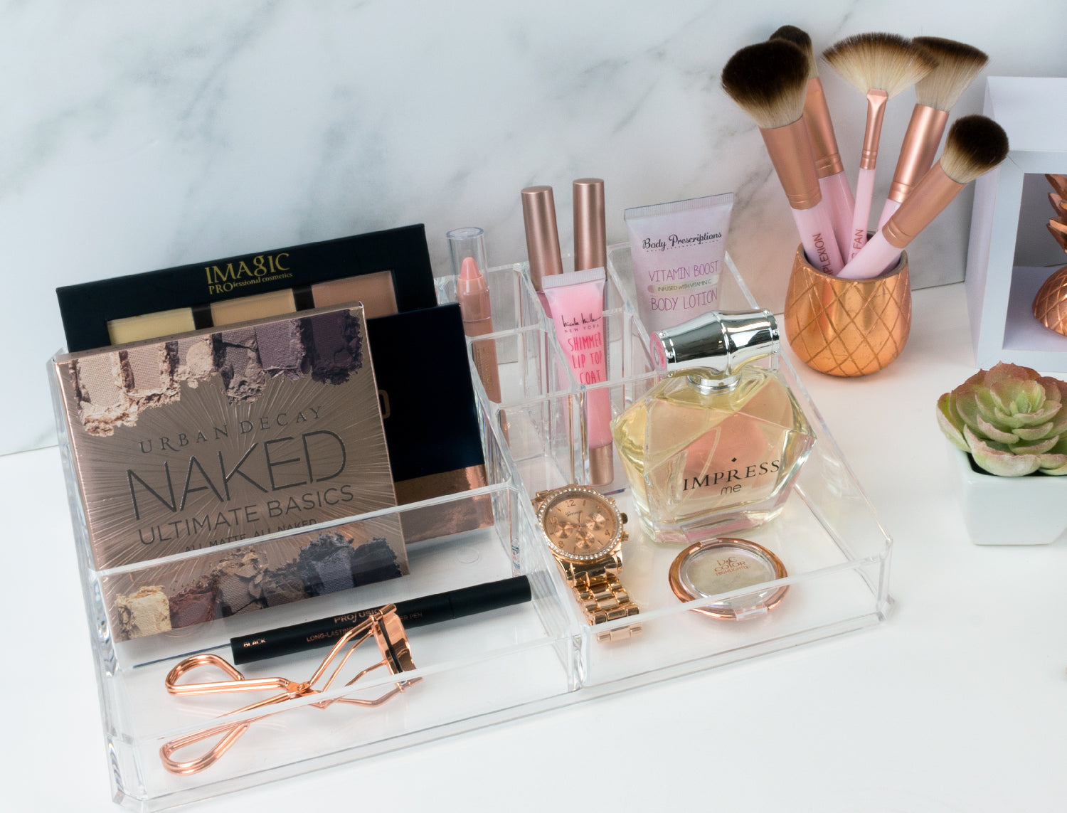 Sorbus Beauty Top Tray organizer with favorite makeup products