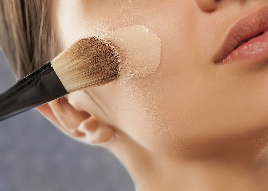 Foundation application with a brush