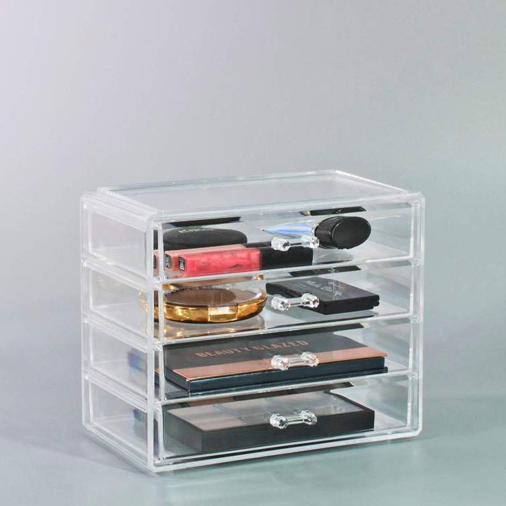 clear makeup organizer with handles