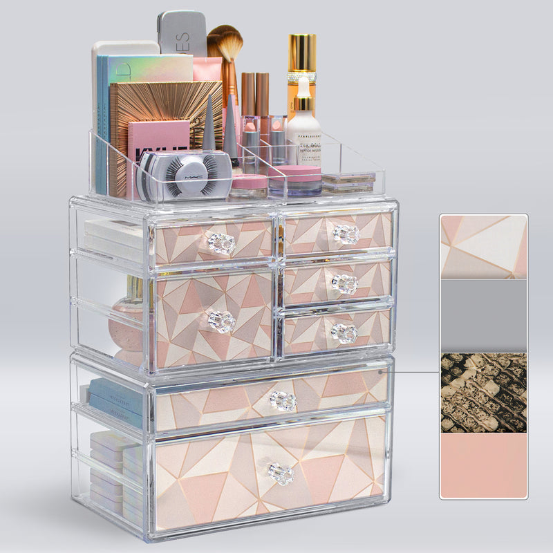 Large Deluxe 4-In-1 Print Makeup Organizer - 3 Piece Set – Sorbus