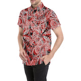 Red Psychedelic Short Sleeve Button Up | BigTexFunkadelic