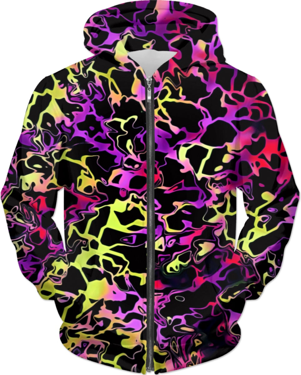 Psychedelic Rainbow Leopard Print Hoodie – BigTexFunkadelic