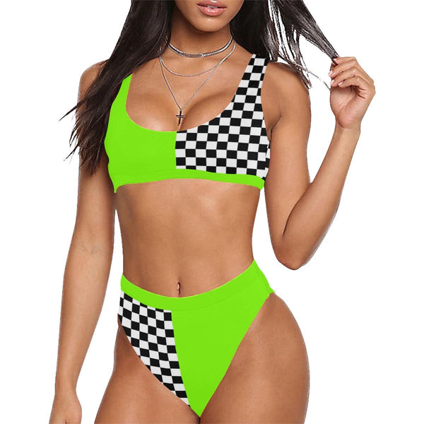 lime green high waisted bikini