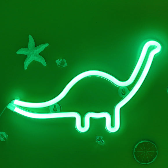 neon dinosaur wall light