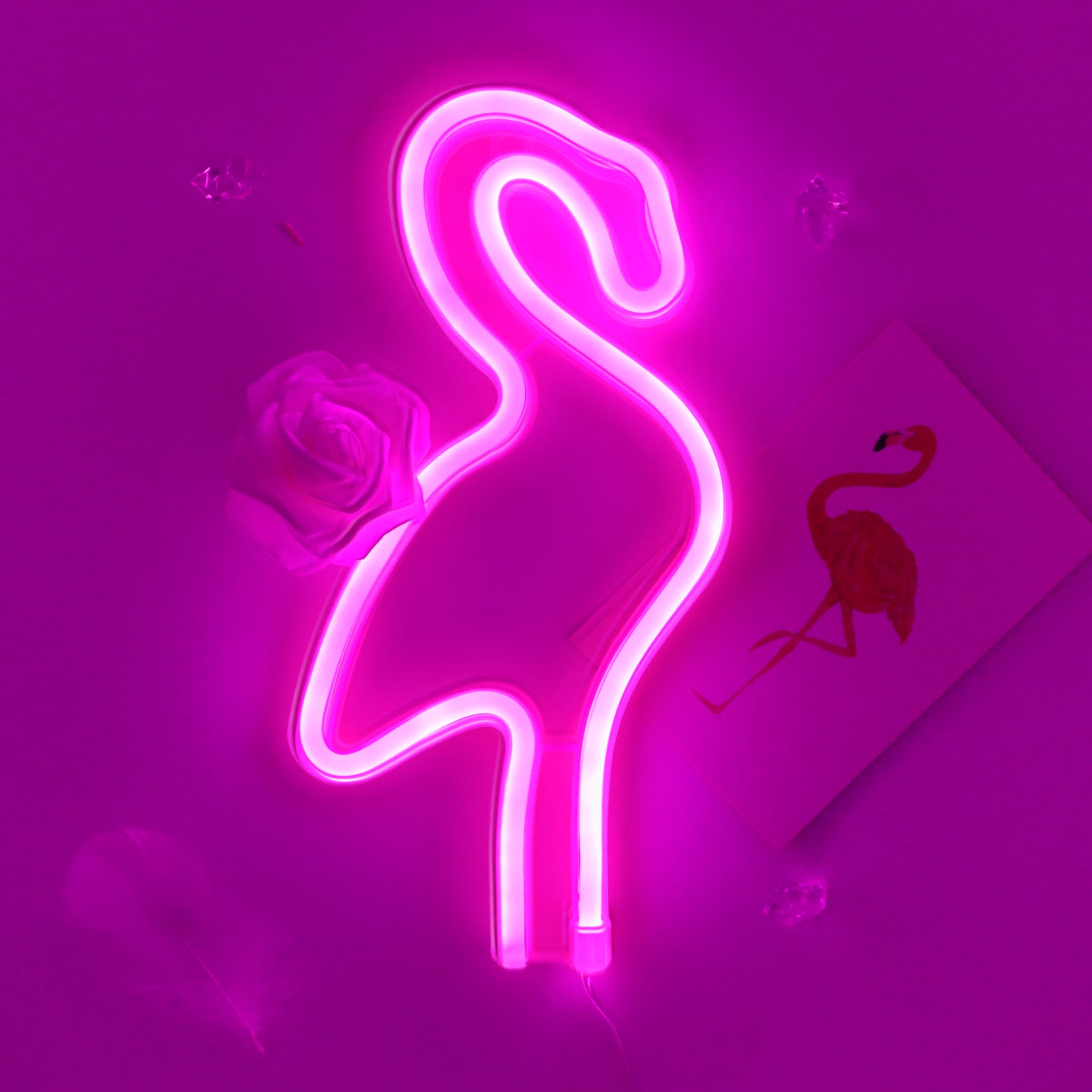 pink flamingo neon light