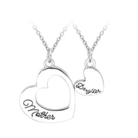 mother daughter necklace mom heart jewelry matching pendant necklaces gift mommy double shaped between fine 2pc mama uplift inspire