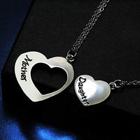 daughter necklace mother matching mom heart jewelry