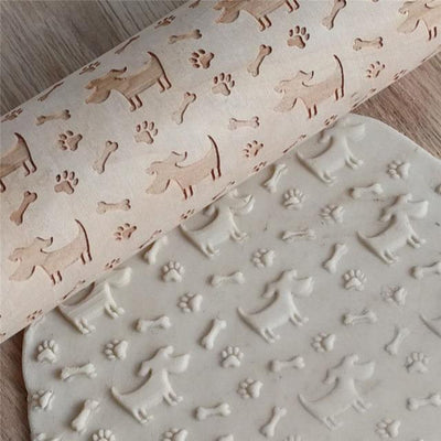 Inspire Uplift Pet Lover 3D Rolling Pin Doggy Bones Patter Pet Lover 3D Rolling Pin