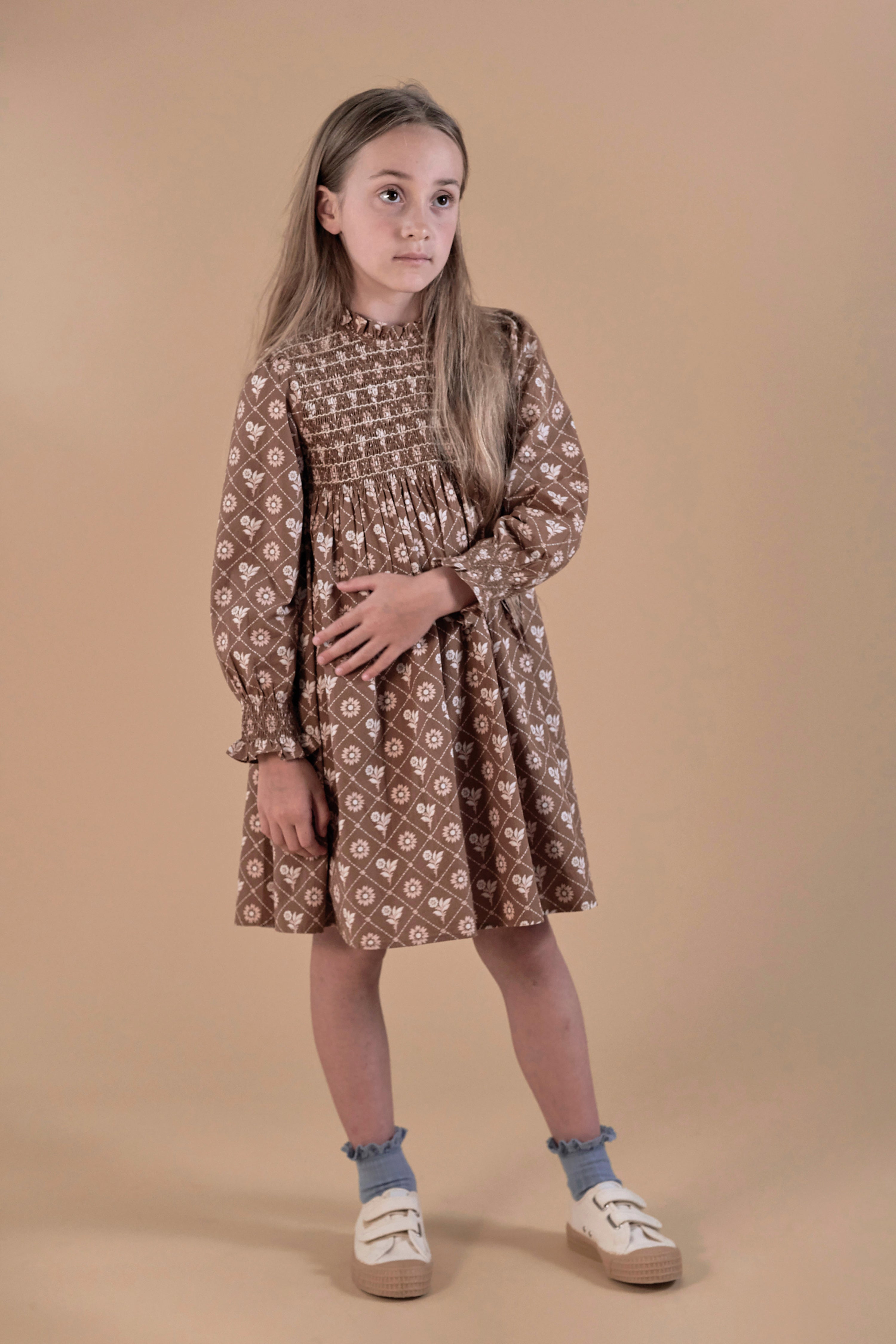 MIA DRESS- LOAF TIN FLORAL FAWN