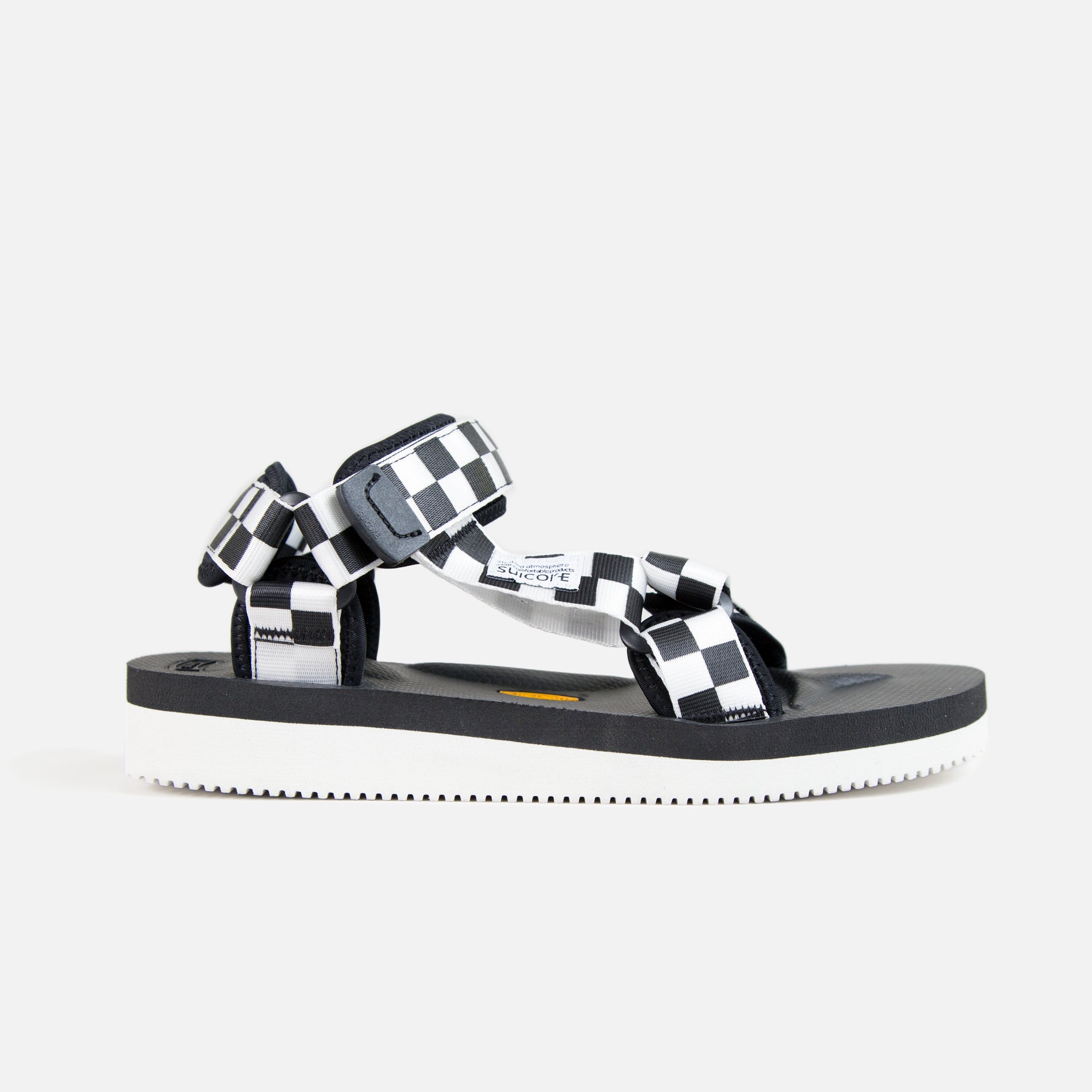 black and white checkered sandals