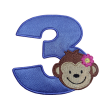 Motif Patch Flower Monkey Theme Birthday Numbers
