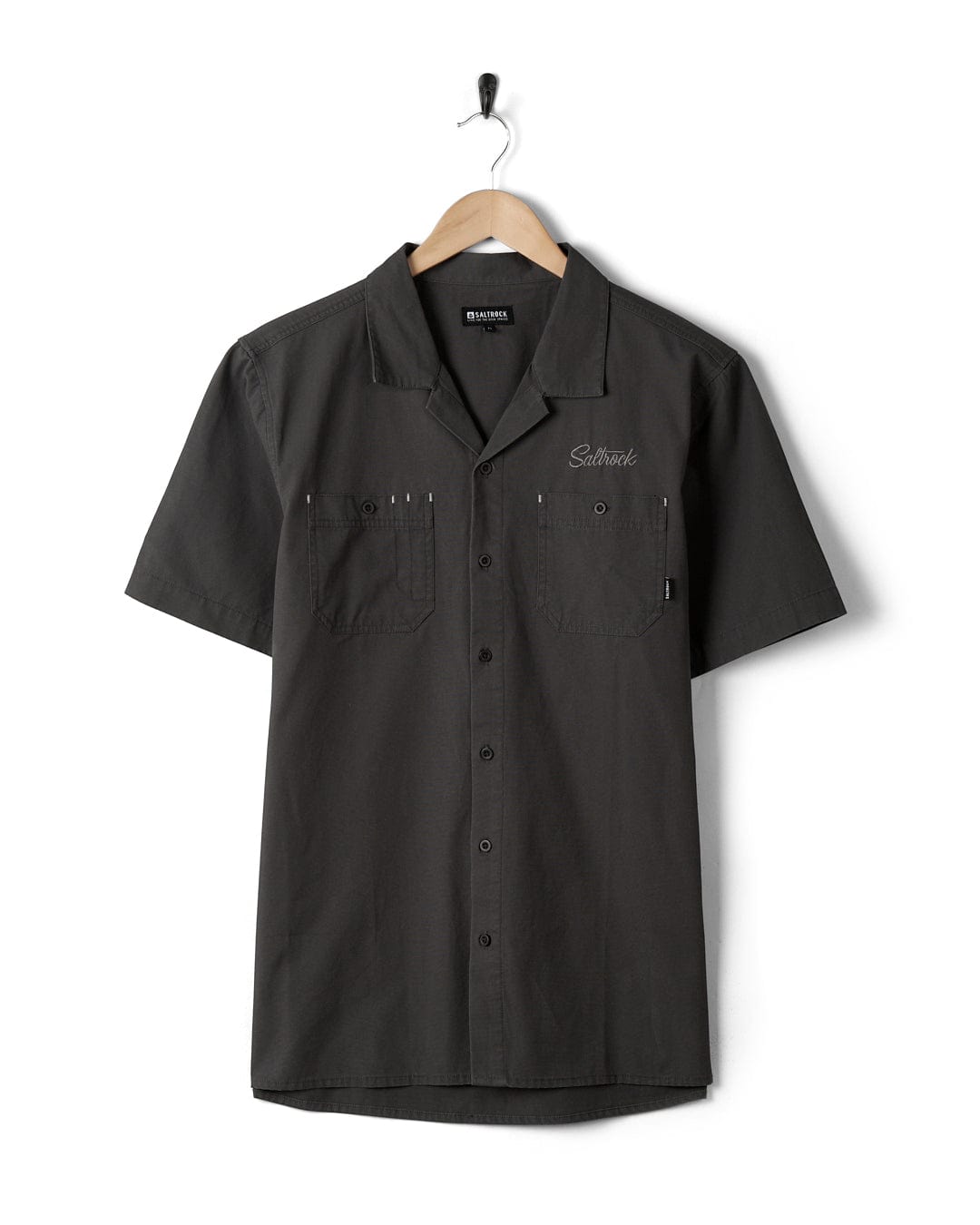 Boulevard - Mens Short Utility Sleeve Shirt - Dark Grey, Grey / XL