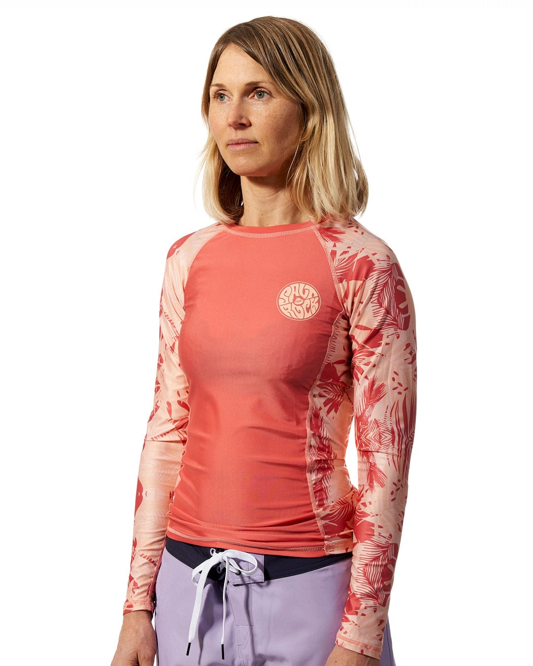 Coraline - Womens Long Sleeve Rashvest - Coral