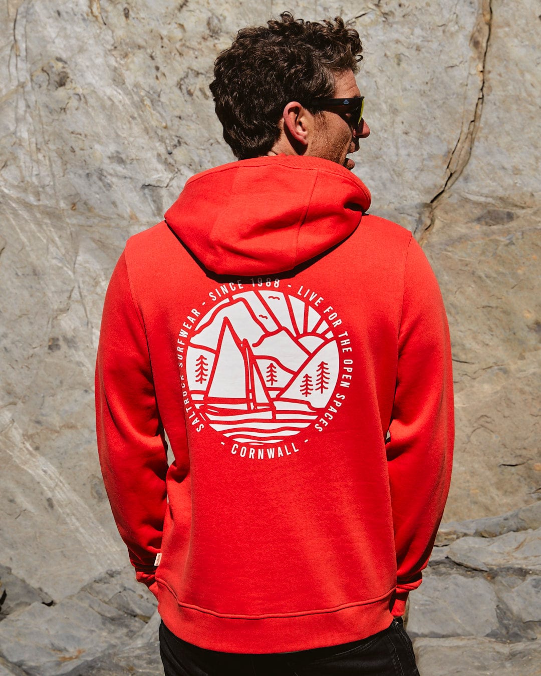 Cornwall Sailaway - Mens Pop Hoodie - Red