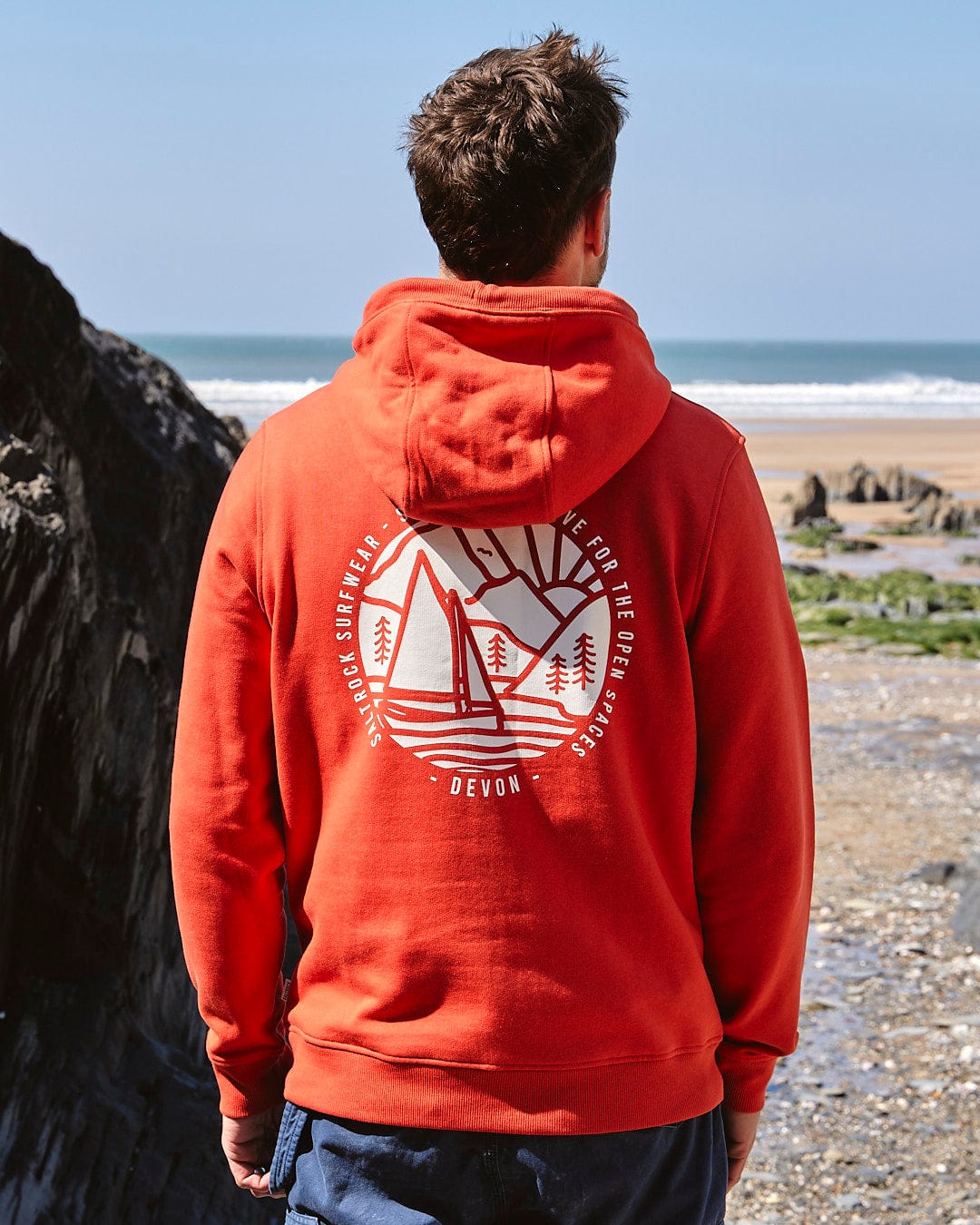 Devon Sailaway - Mens Pop Hoodie - Red