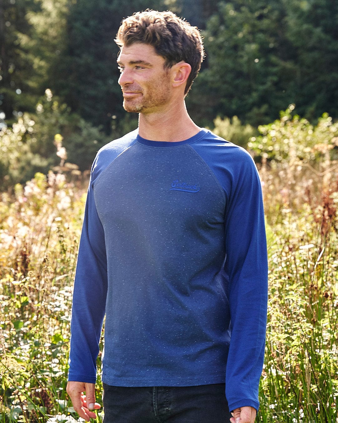 Home Run Nep - Mens Raglan Long Sleeve T-Shirt - Blue, Blue / L