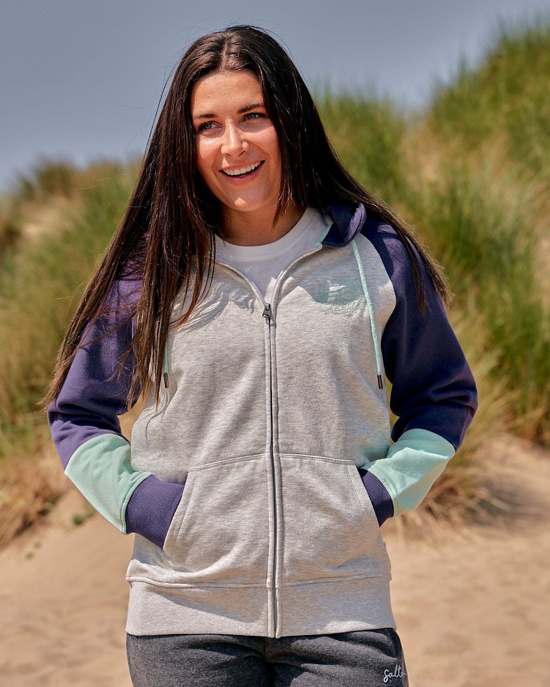 Jan - Womens Zip Hoodie - Light /Grey