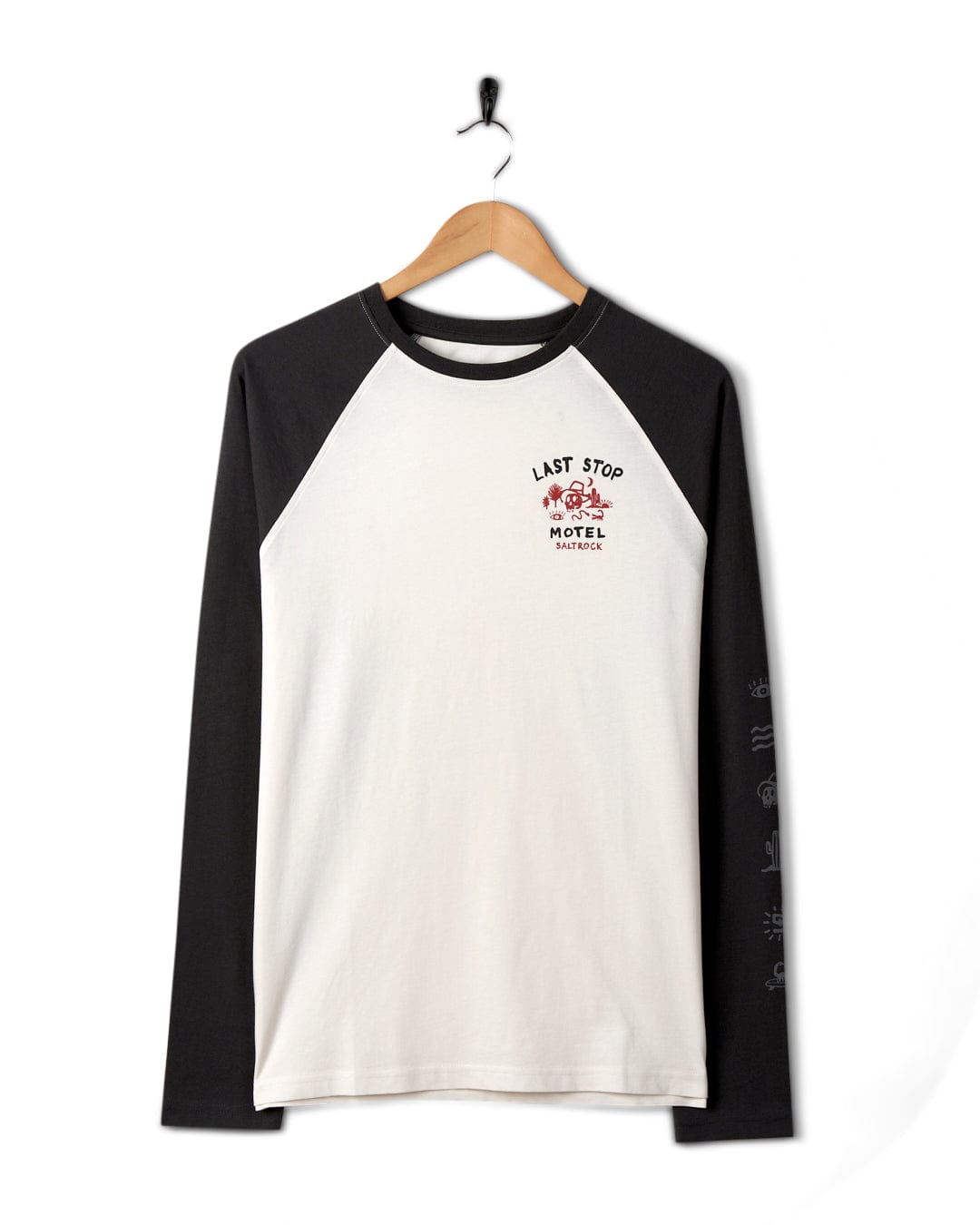 Last Stop - Long Sleeve Raglan - White, White / S