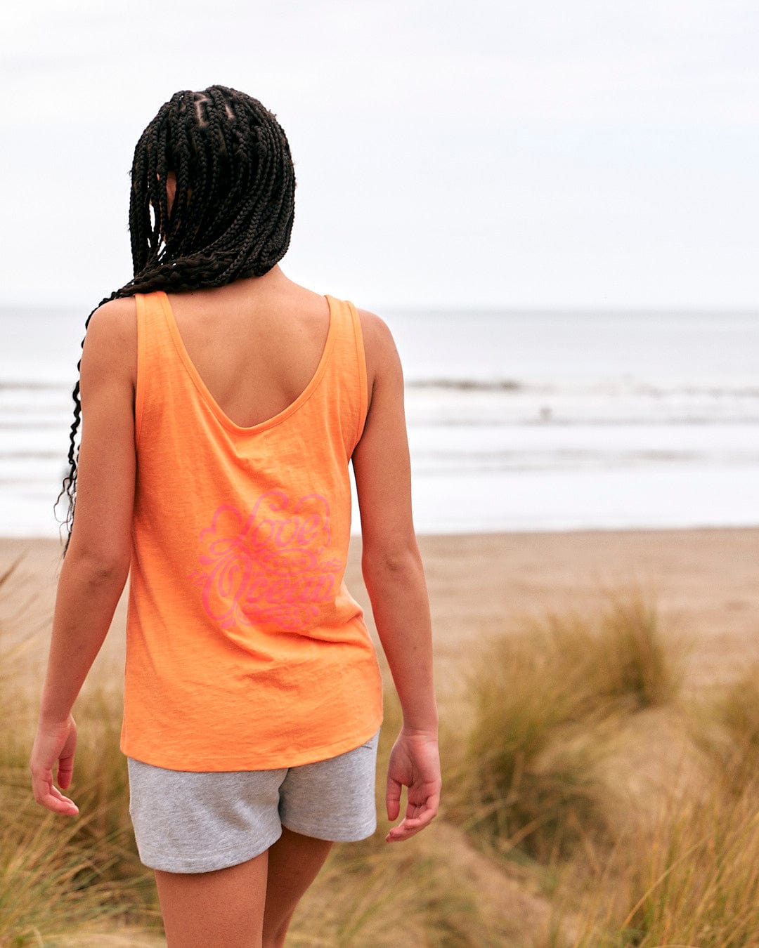 Love Your Ocean - Womens Vest - Light Orange