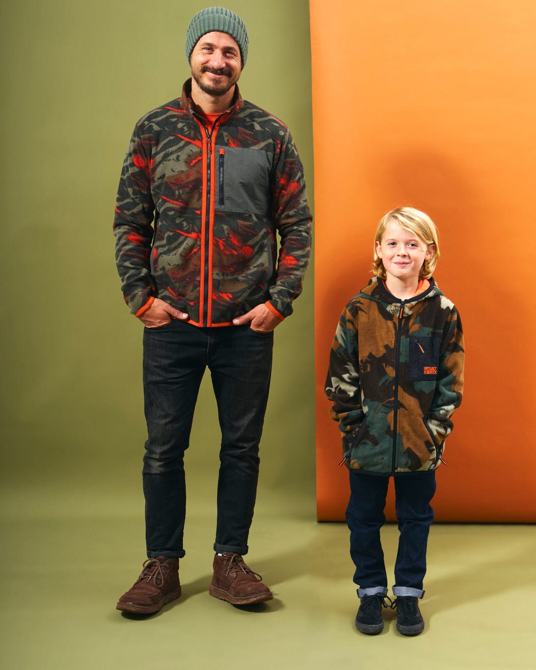 Communicado - Kids Camo Zip Fleece - Dark Green, Green / 5-6 Years