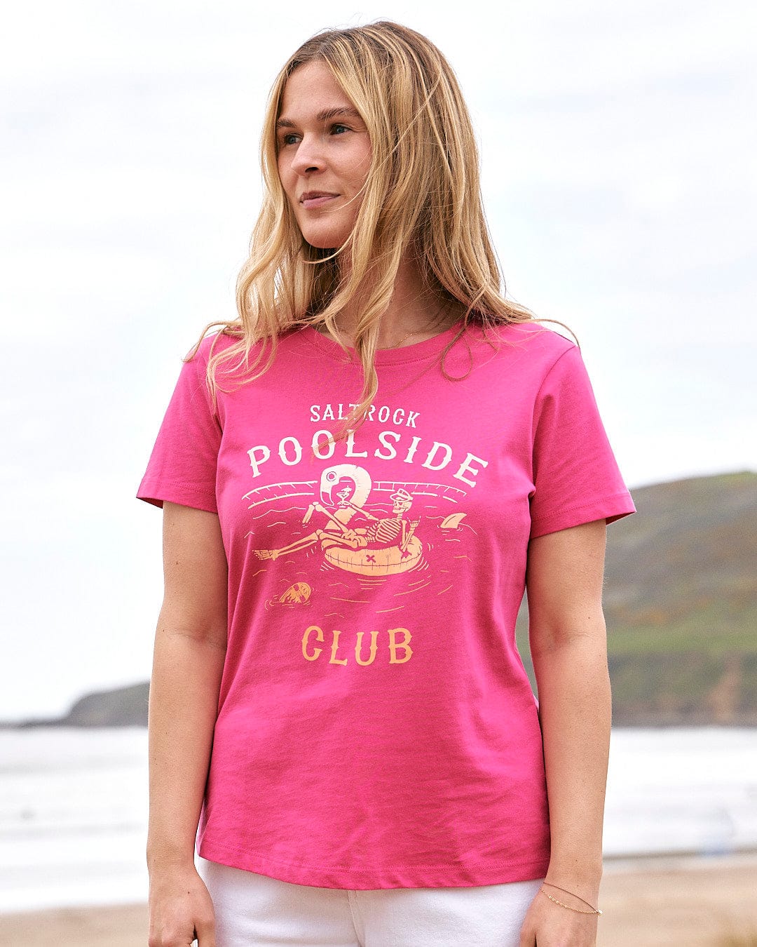 Poolside Gradient - Womens Short Sleeve T-Shirt - Dark Pink