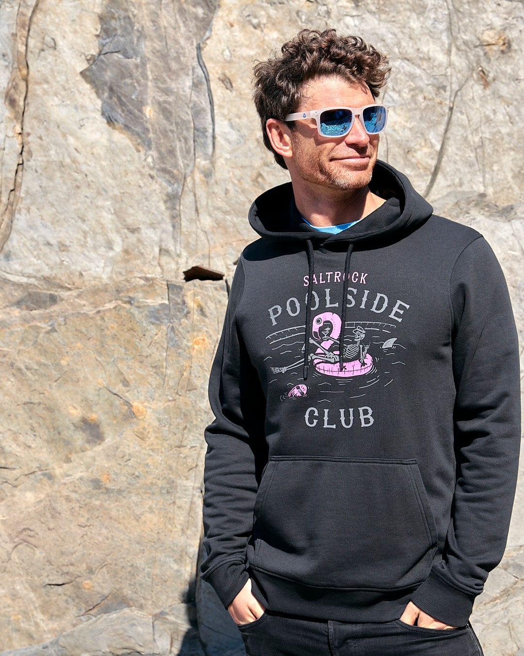 Poolside - Mens Pop Hoodie - Black