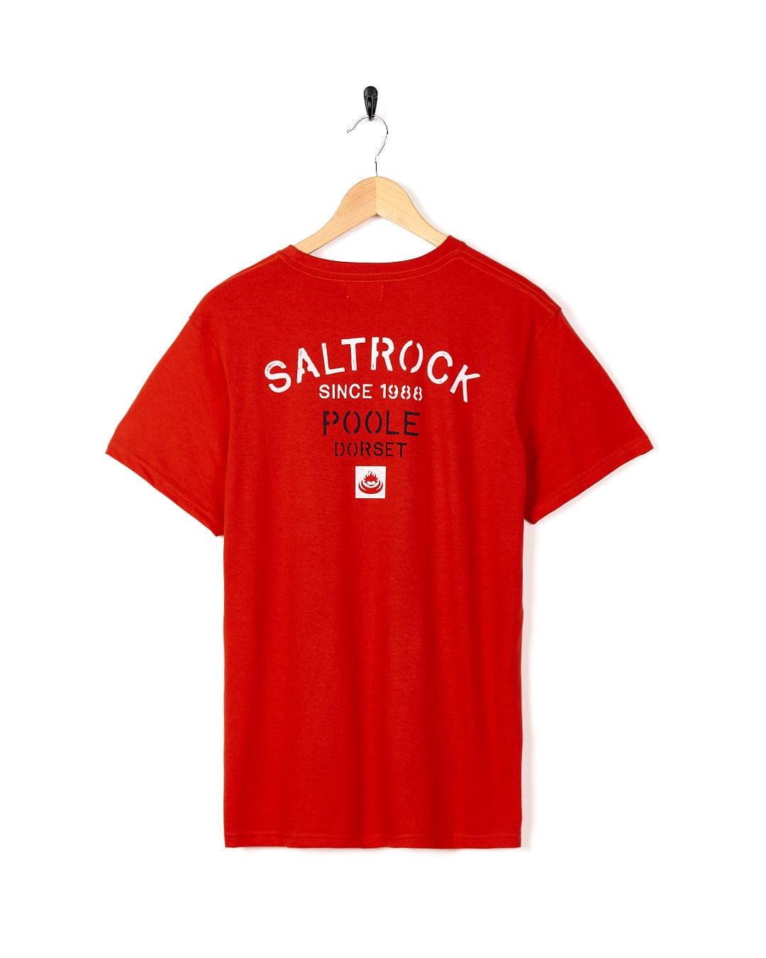 Stencil - Mens Location T-Shirt - Poole - Red