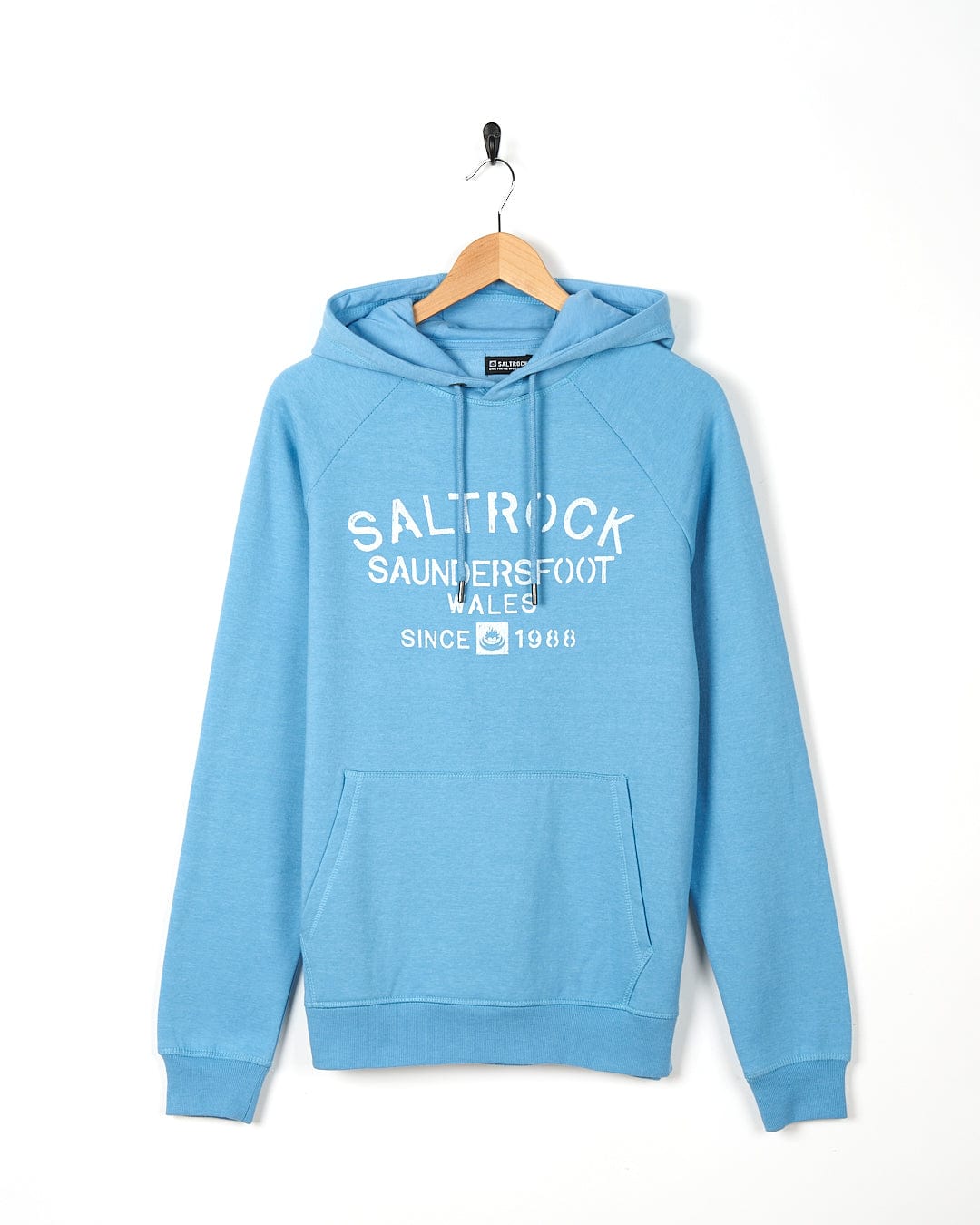 Stencil - Mens Saundersfoot Location Hoodie - Light Blue