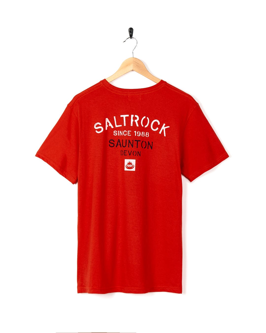 Stencil - Mens Location T-Shirt - Saunton- Red