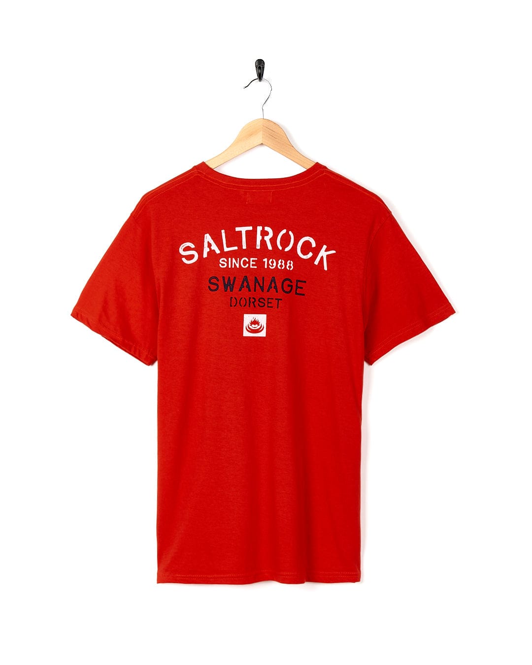 Stencil - Mens Location T-Shirt - Swanage - Red