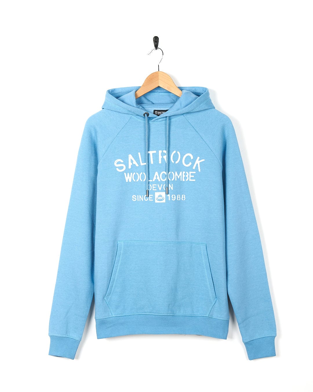 Stencil - Mens Location Hoodie -  Woolacombe - Light Blue