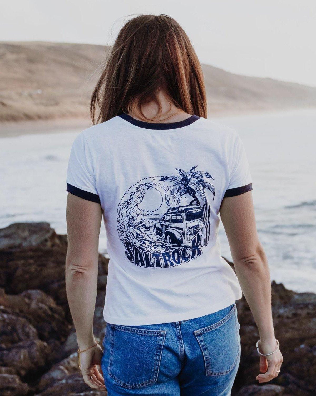 Beach Van - Ringer T-Shirt - White