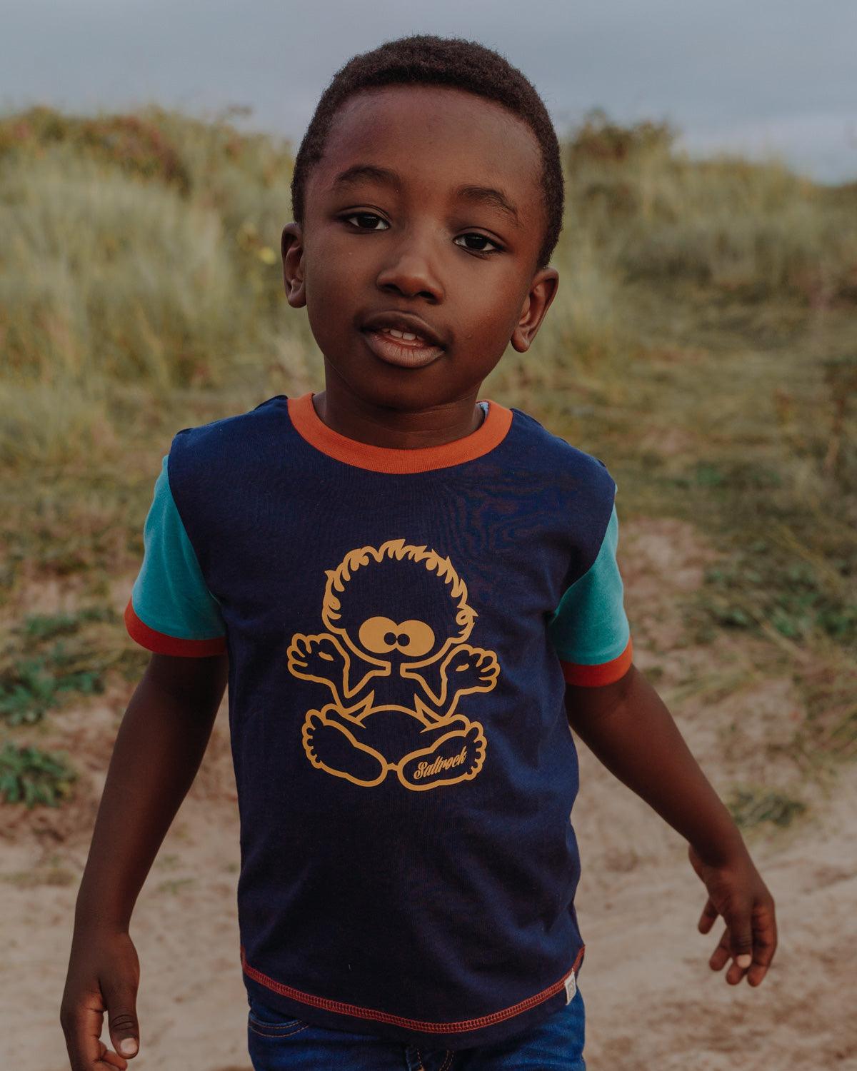 Tok Block - Boys Clourblock Ringer T-shirt - Dark Blue