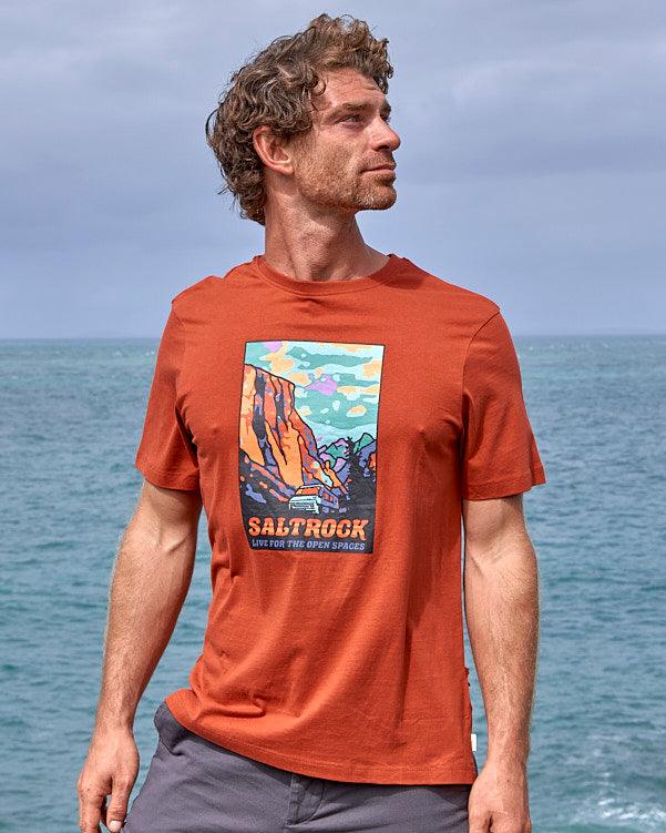 Cliffs - Mens Short Sleeve T-Shirt - Orange