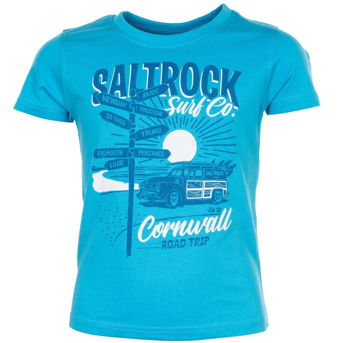 Cornwall Signpost - Short Sleeve T-Shirt - Blue