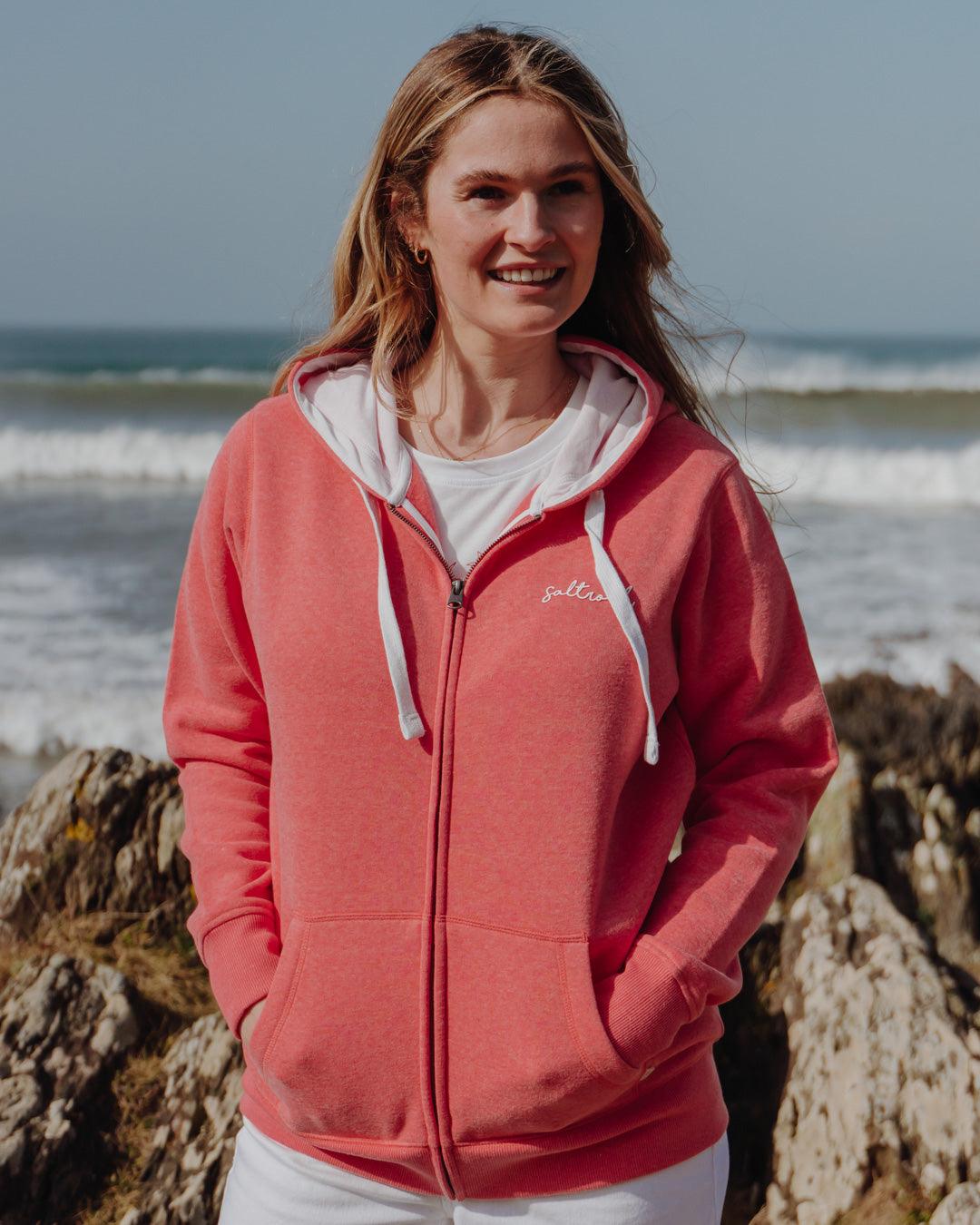 Velator - Womens Zip Hoodie - Coral