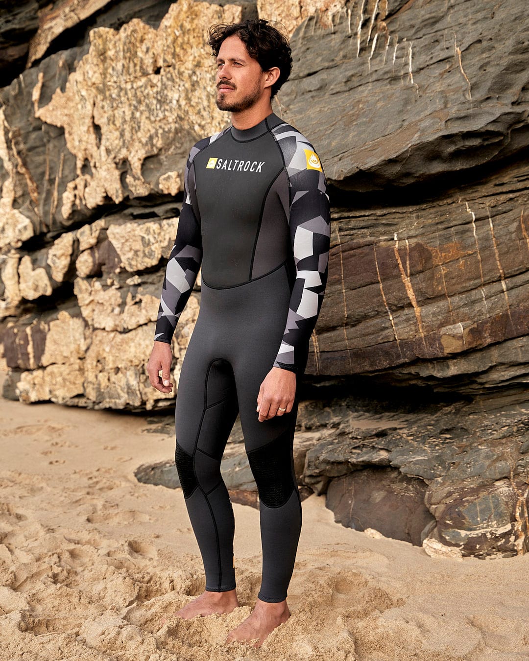 Geo Camo - Mens 3/2 Full Wetsuit - Black, Black / XXL