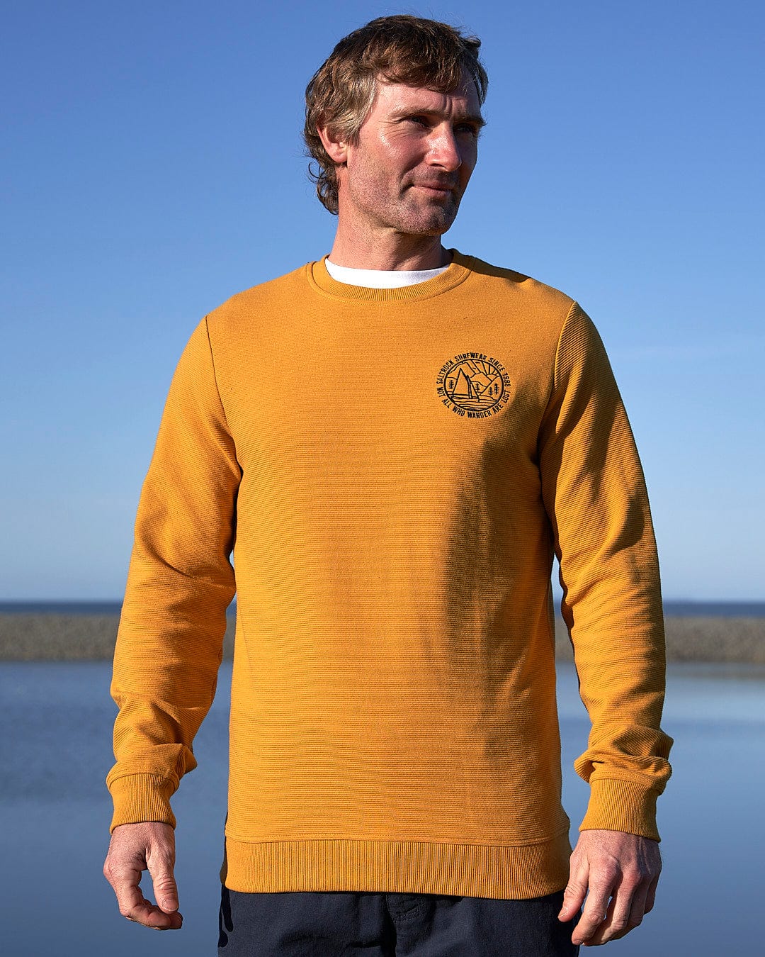 Hanns - Mens Crew Sweat - Mustard